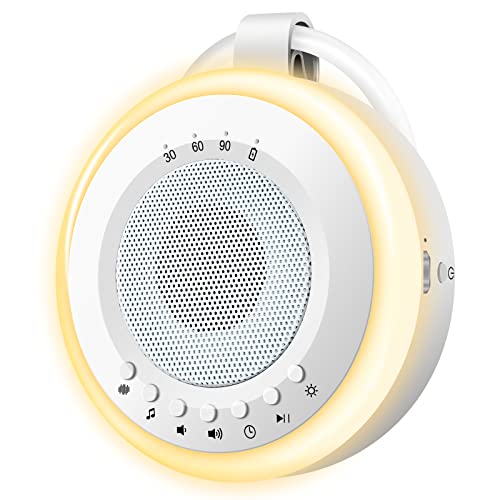 Macchina Rumore Bianco Neonato Portatile: Easy@Home 2 in 1 White Noise Machine Succhietto e Luce Notturna | 20 Suoni di