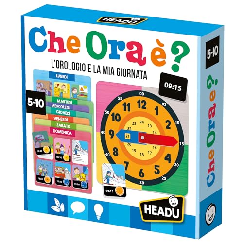 Headu Che Ora È New Version L’Orologio e la Mia Giornata It57588 Gioco Educativo per Bambini 5-10 Anni Made in Italy