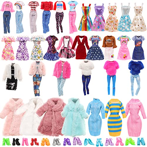 Miunana 15 Abiti Vestiti Tute + 10 PCS Scarpe Per 11.5 Pollici 28 - 30 CM Bambola Princess Principessa