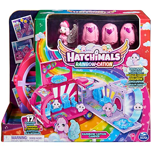 HATCHIMALS CollEGGtibles - Auto giocattolo trasformante arcobaleno con 6 personaggi esclusivi, 10 accessori, giocattoli