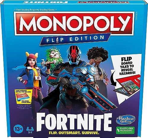 Monopoly Flip Edition: Fortnite - gioco da tavolo, Monopoly ispirato al videogioco Fortnite, giochi da tavolo per adulti