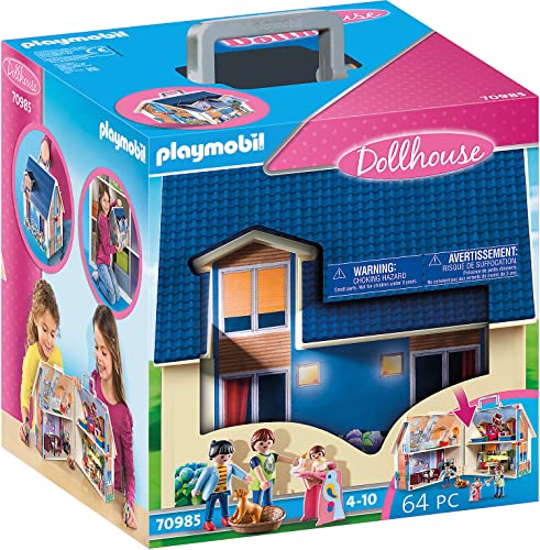 PLAYMOBIL - 70985 - Maison Transportable Bleue