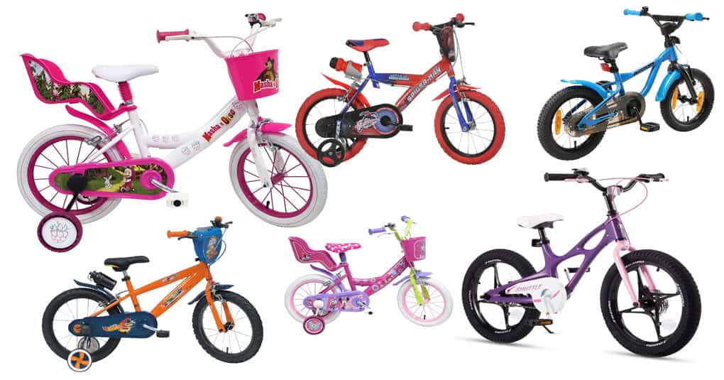 colore bianco adatta per bambini di età compresa tra 3 e 6 anni Fetcoi Bicicletta per bambini da 14 pollici con sedile regolabile e ruota di supporto di sicurezza 
